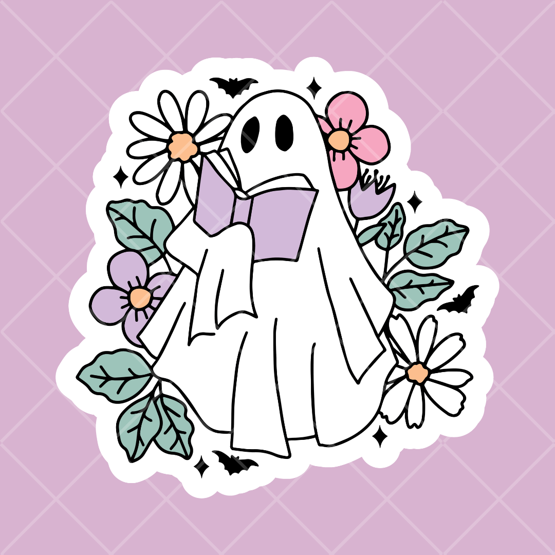 Stickers - Puple Book Ghost
