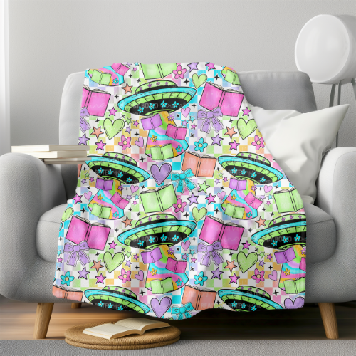 Aliens + Books Plush Blanket