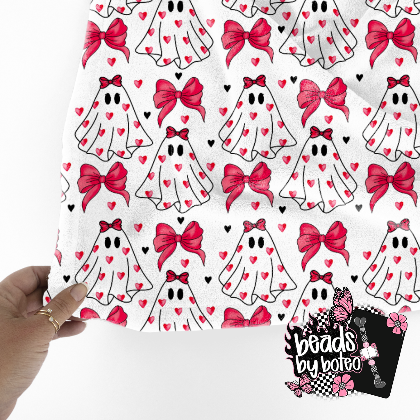 Heart Ghosts Plush Blanket