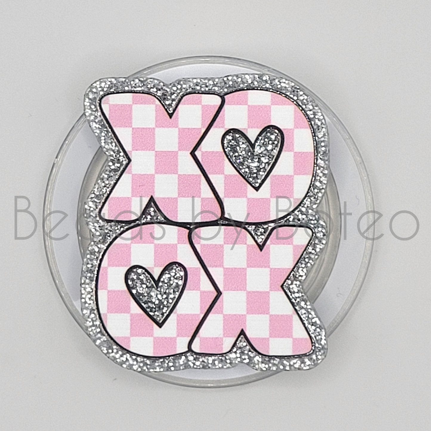 Phone or E-Reader Grip - Checkered XOXO