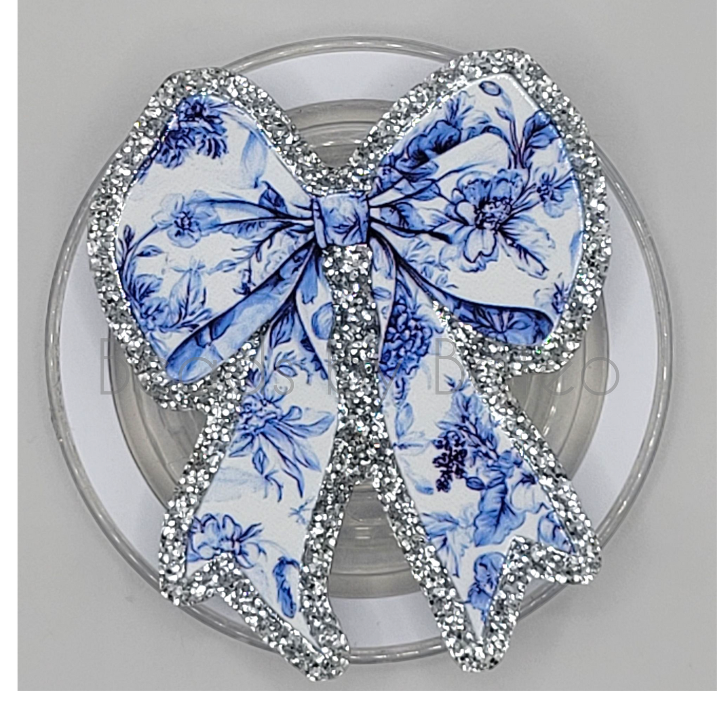 Phone or E-Reader Grip - Chinoiserie Bow (blue)