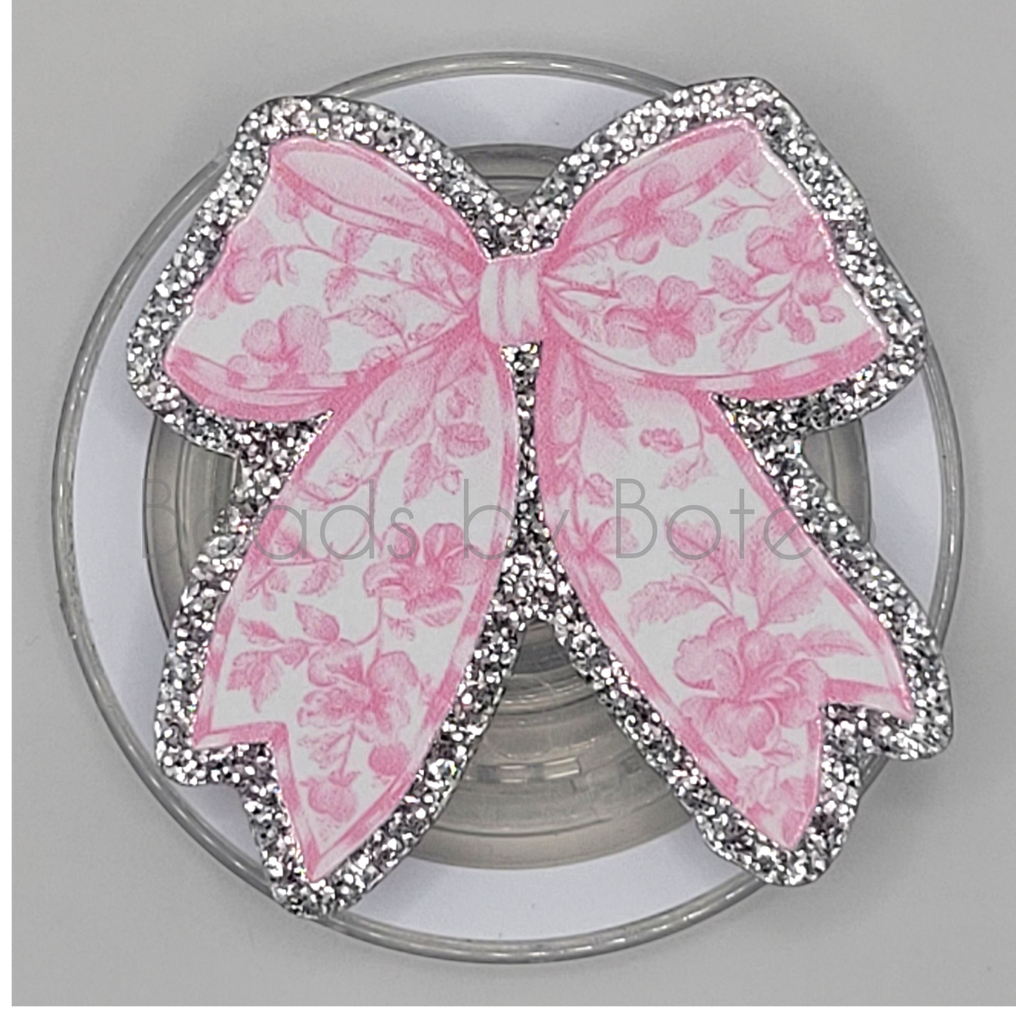 Phone or E-Reader Grip - Chinoiserie Bow (pink)