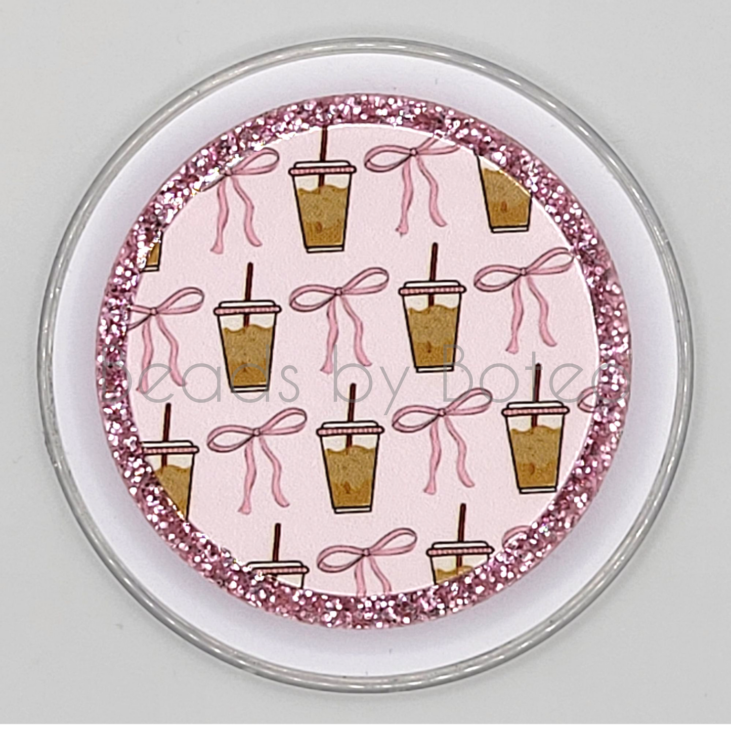 Phone or E-Reader Grip - Iced Coffee & Bows