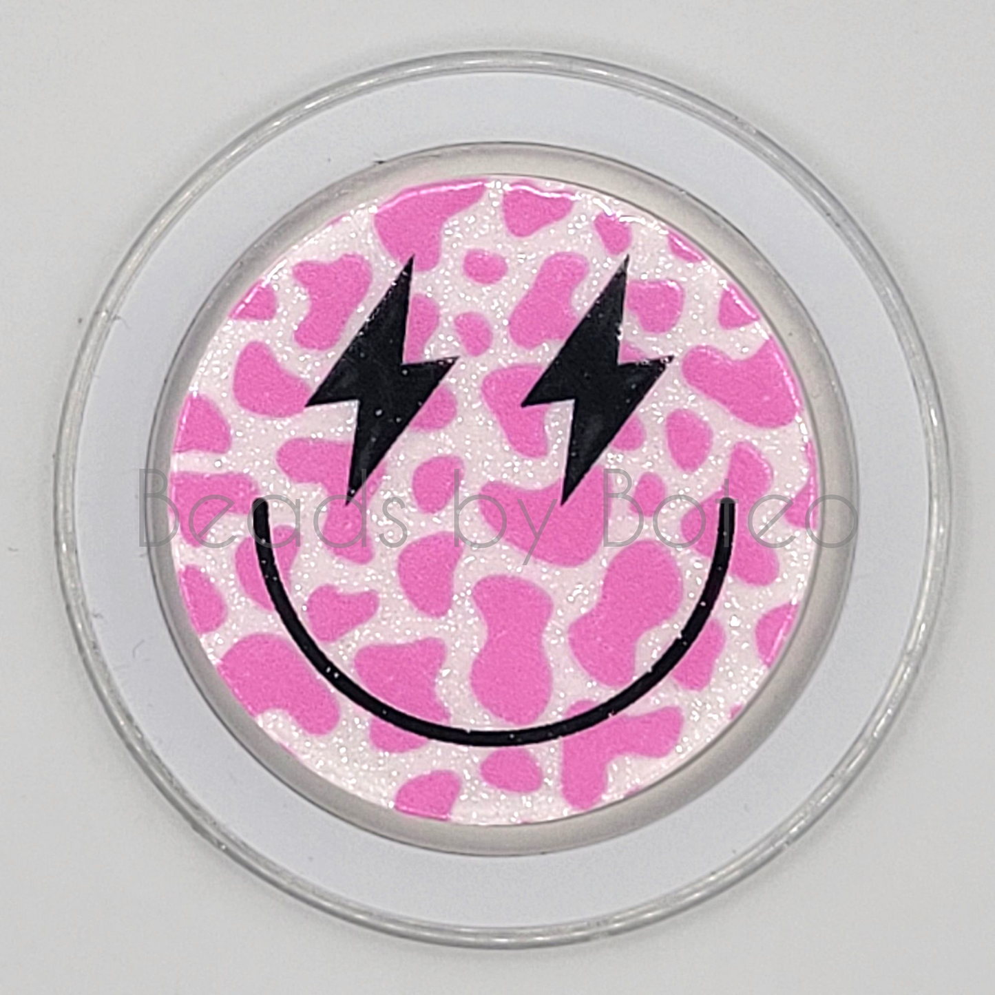 Phone or E-Reader Grip - Retro Cow Smile