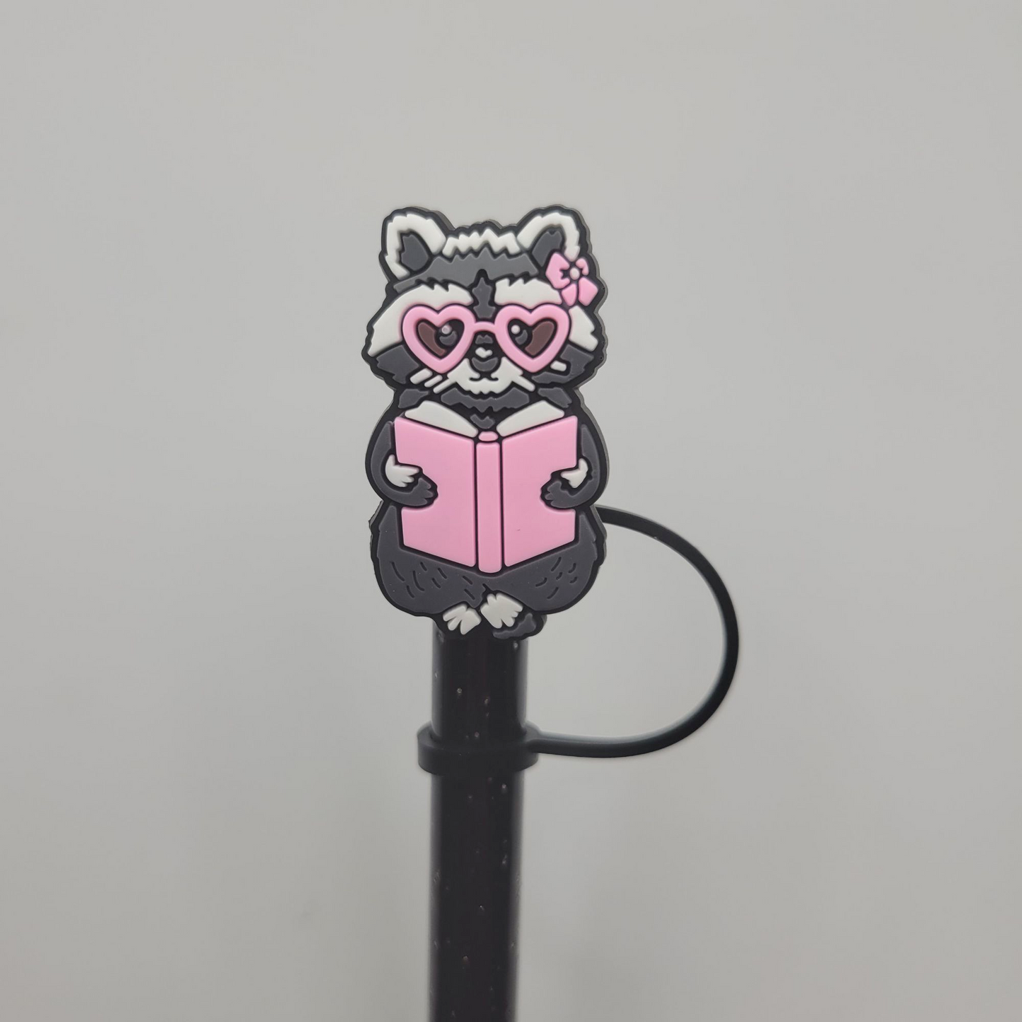 Straw Toppers - Girly Raccoon