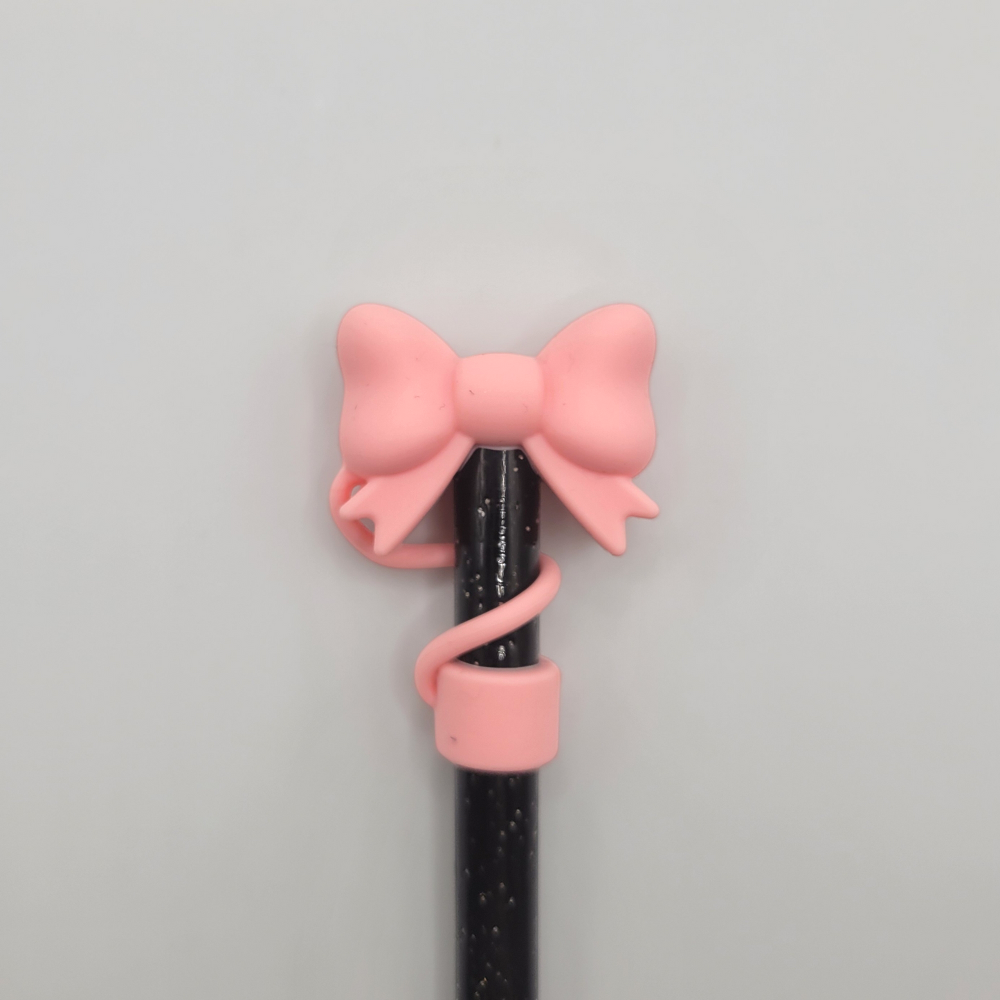 Straw Toppers - Light Pink Bow