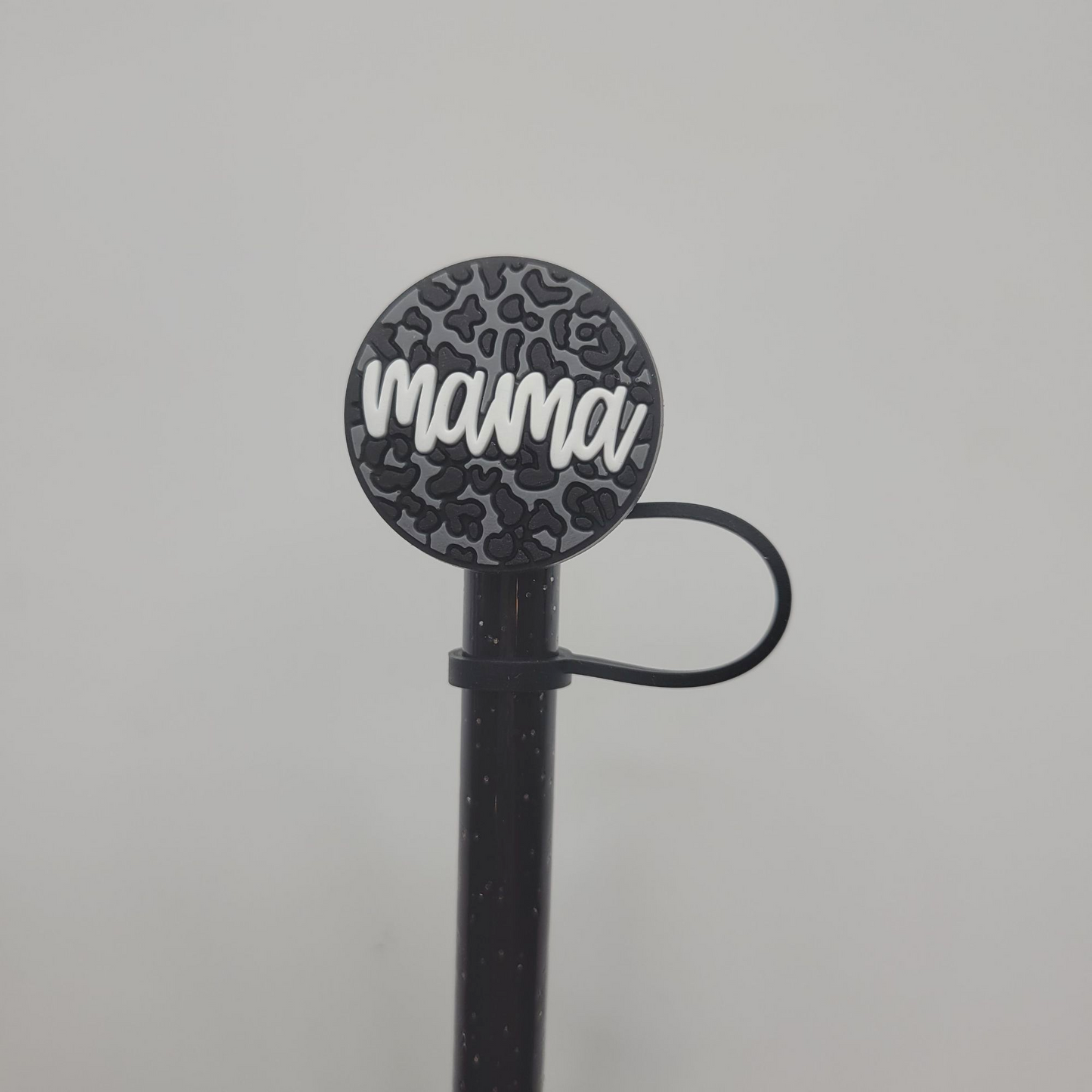 Straw Toppers - Mama (Gray Cheetah)