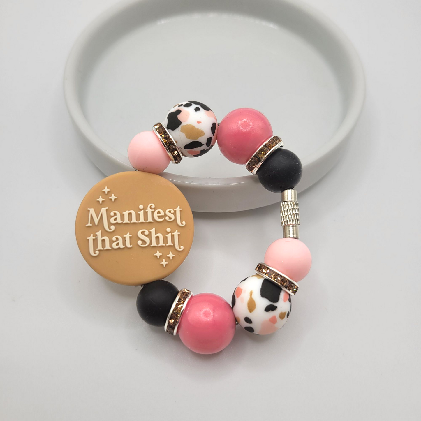 Tumbler Cup Charms - Manifest that ish (tan)