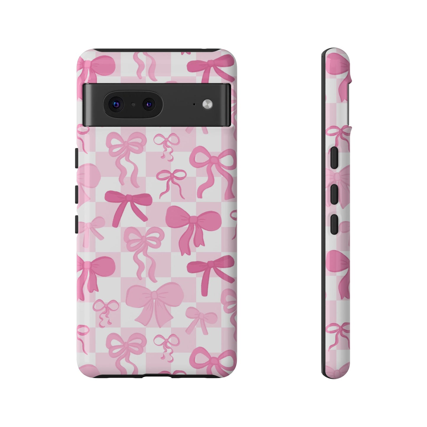 Checkered Pink Bows Phone Case