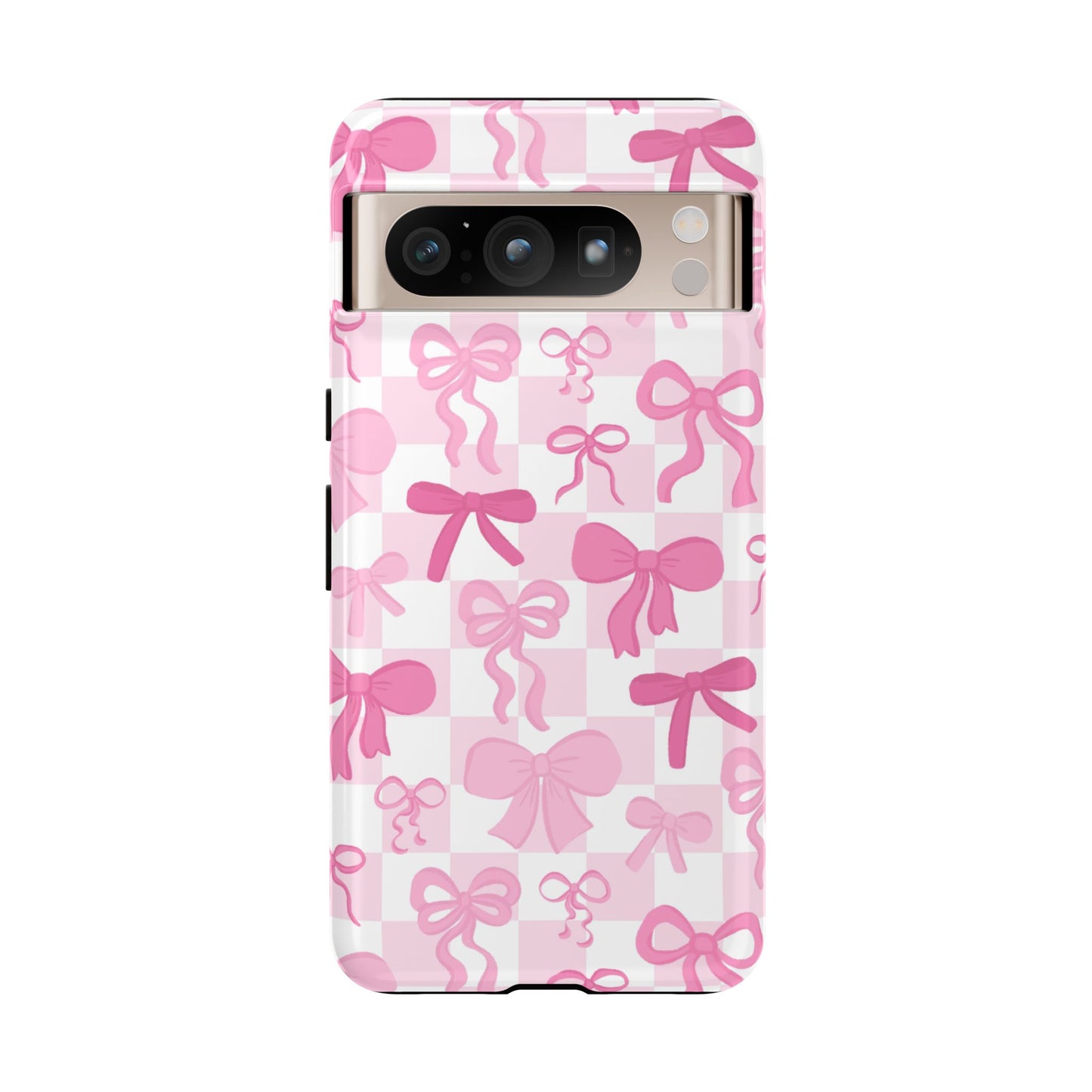 Checkered Pink Bows Phone Case