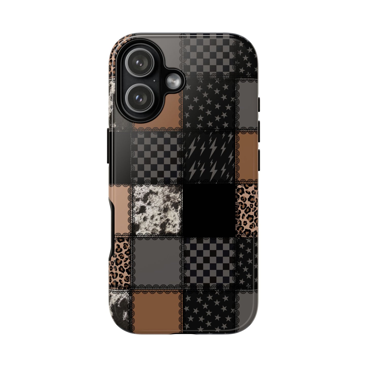Cowhide Patchwork Phone Case
