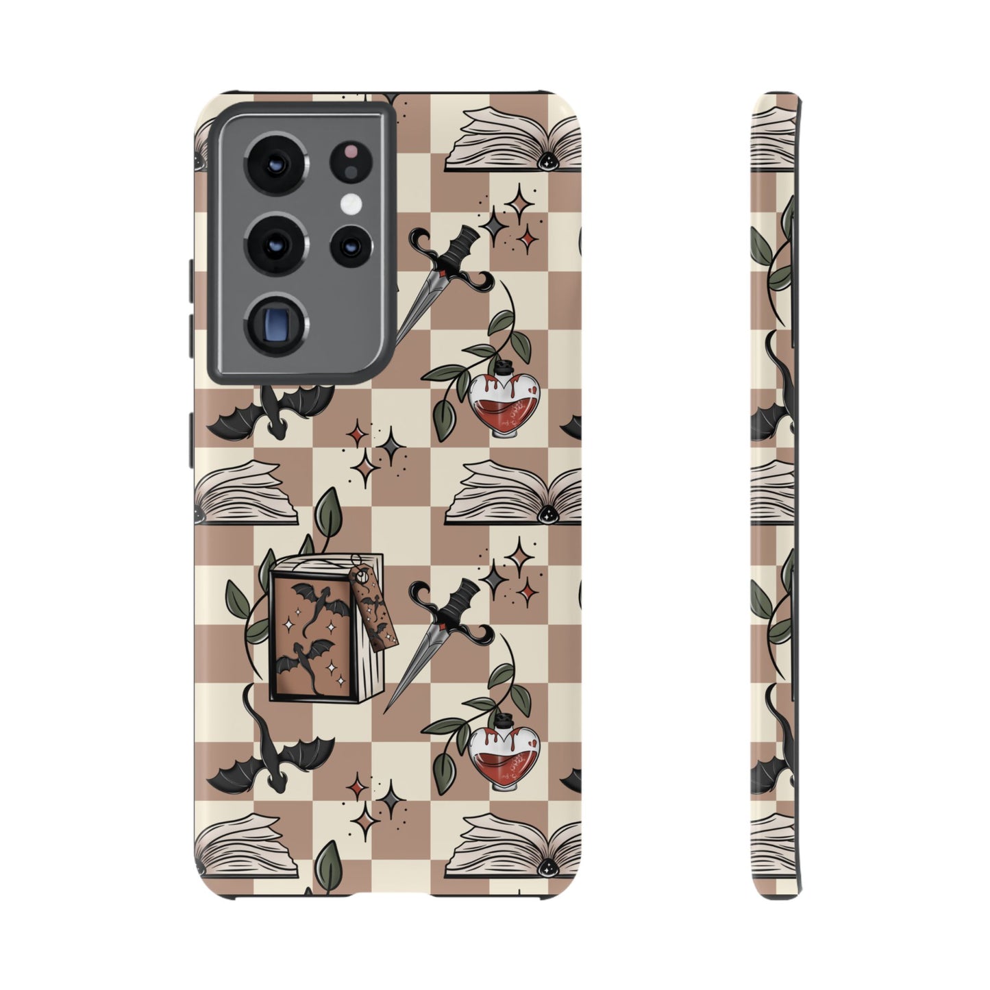 Checkered Book Dragon Phone Case