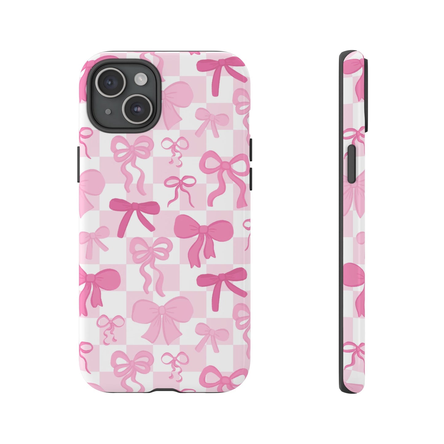 Checkered Pink Bows Phone Case