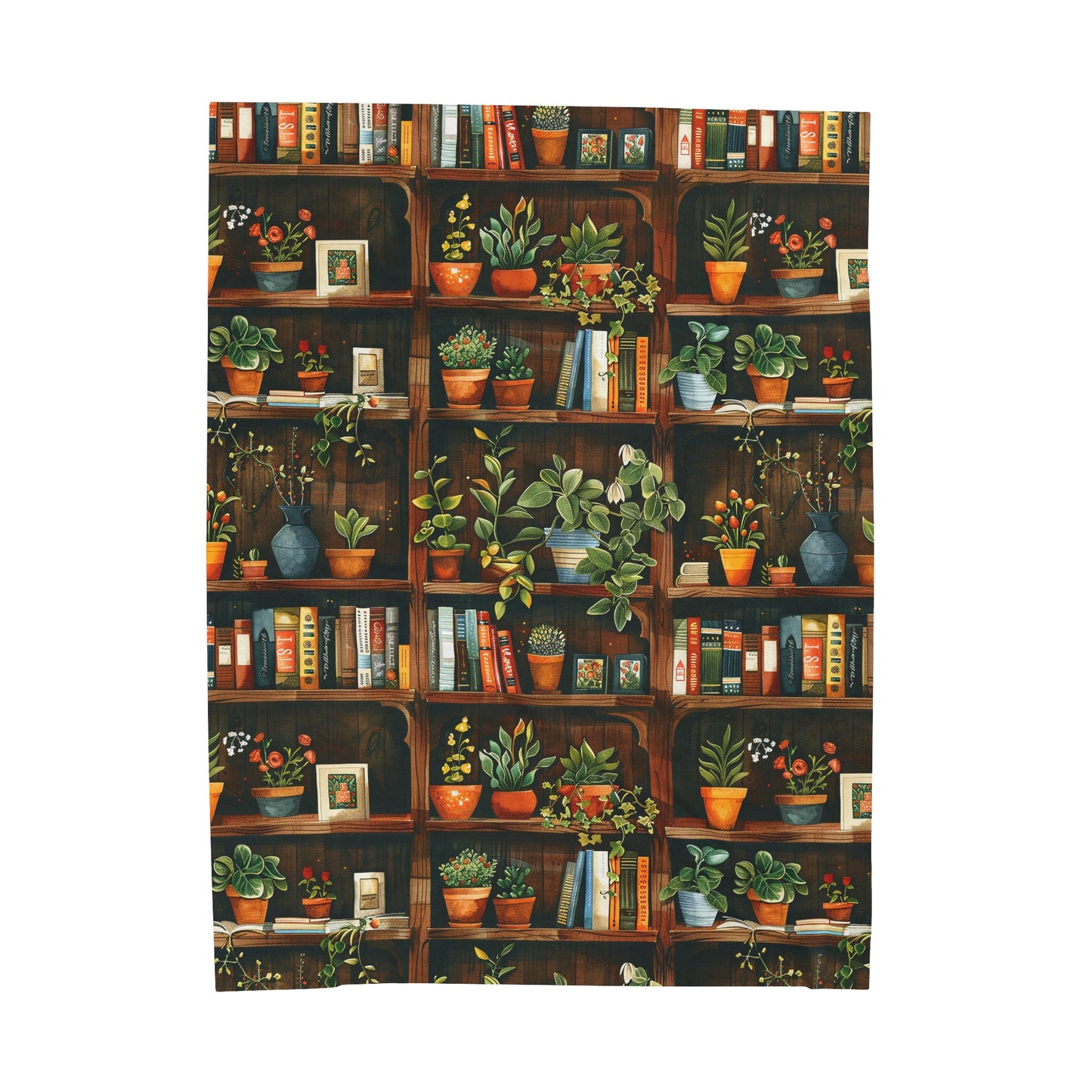 Plants & Books Plush Blanket