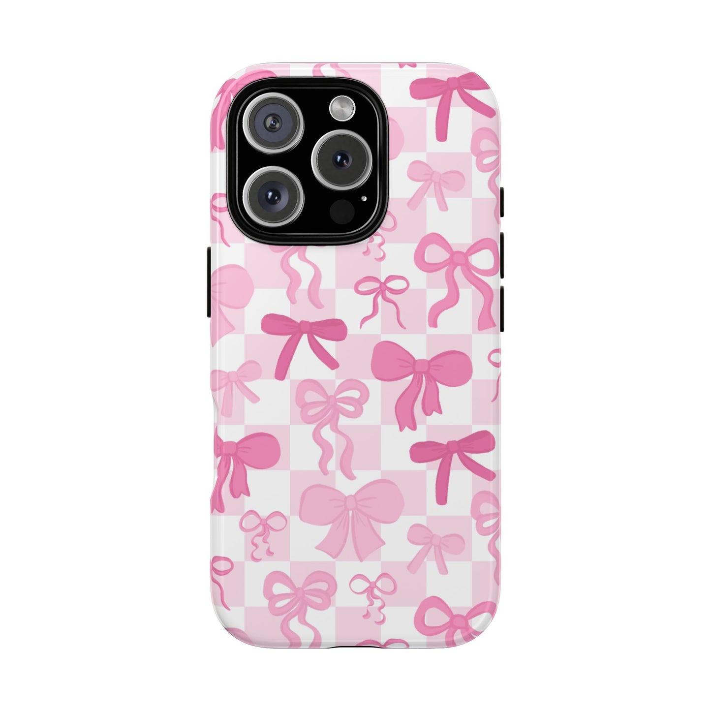 Checkered Pink Bows Phone Case