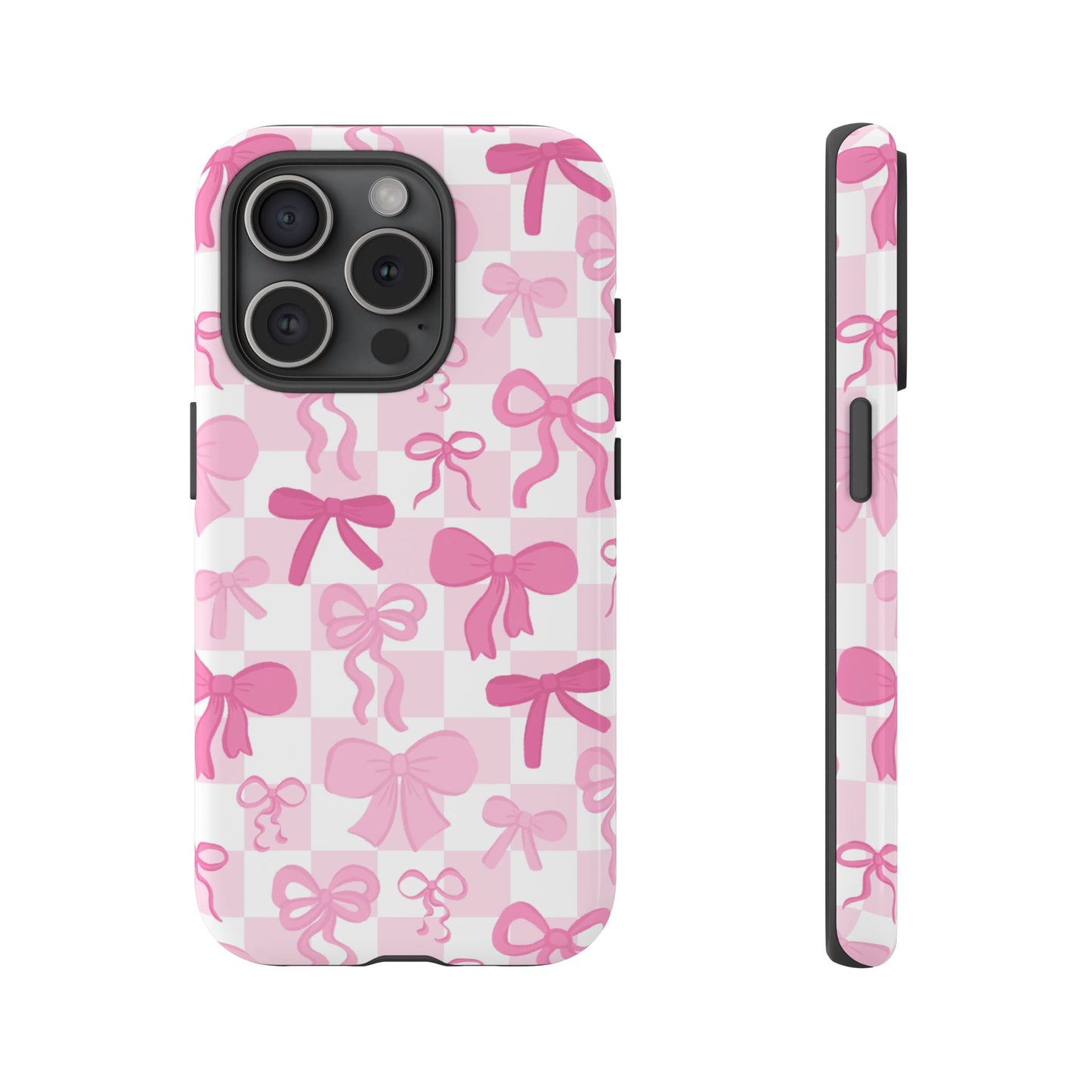 Checkered Pink Bows Phone Case