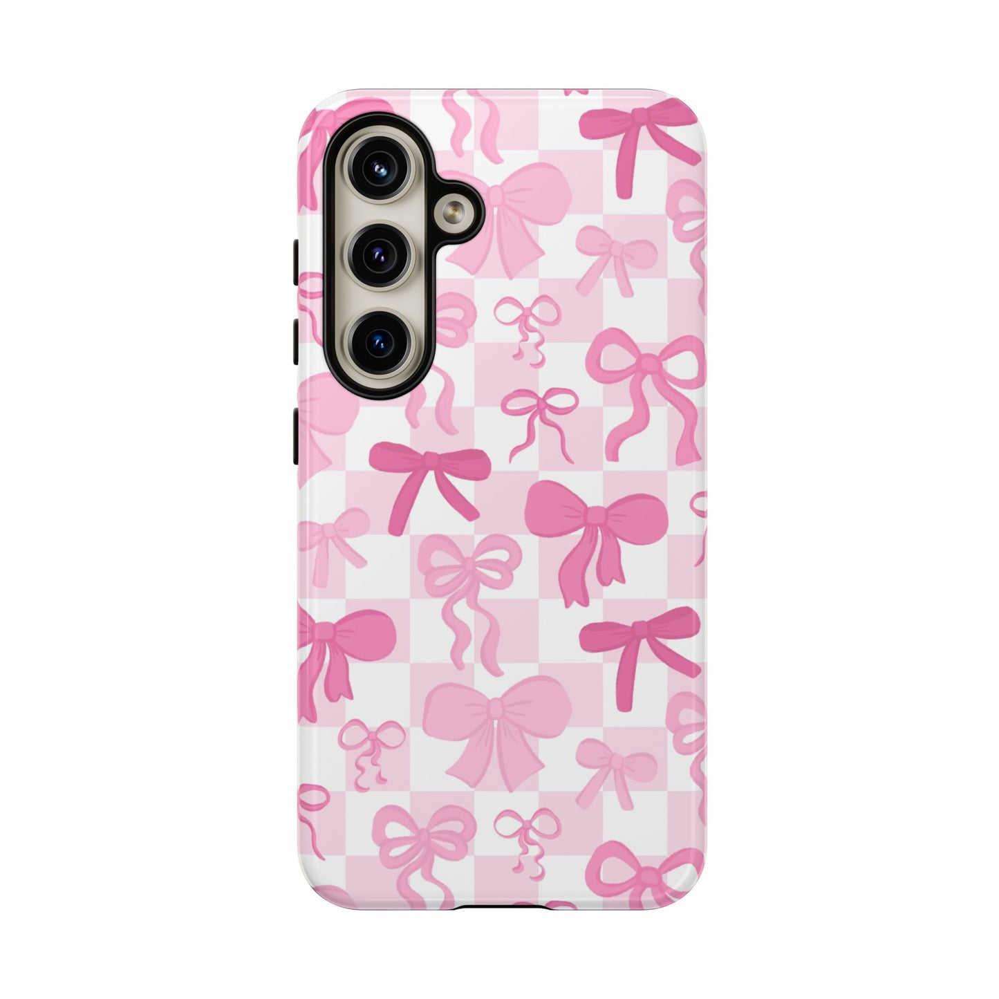 Checkered Pink Bows Phone Case