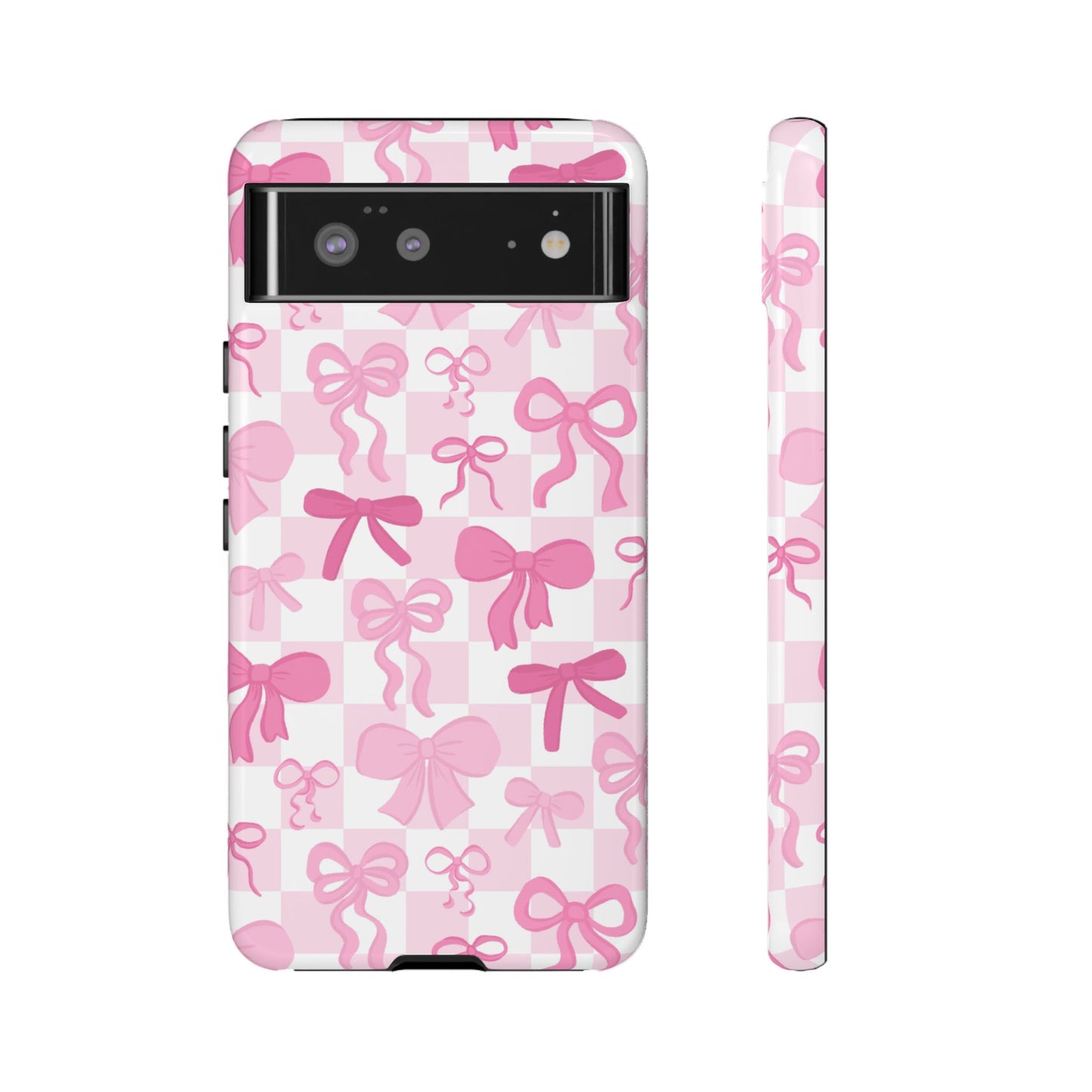 Checkered Pink Bows Phone Case