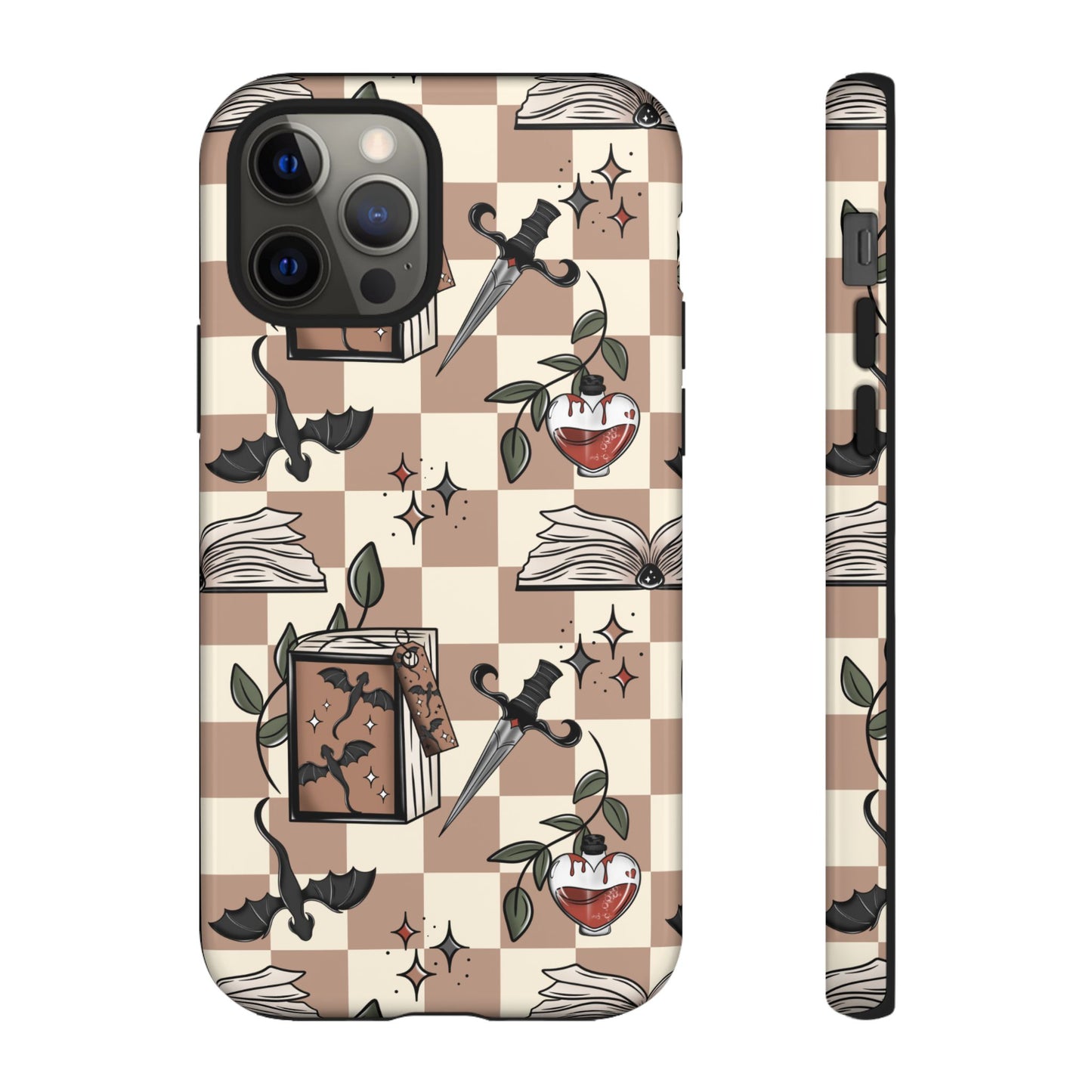 Checkered Book Dragon Phone Case