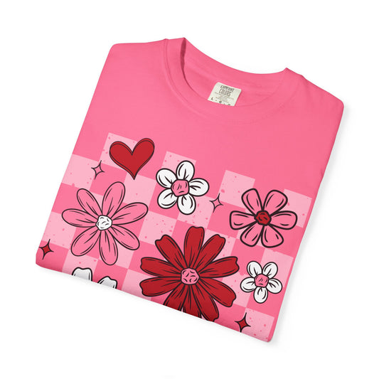 Checkered Floral Comfort Colors Shirt