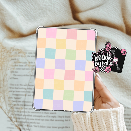 Kindle Insert - Pastel Rainbow Checkered