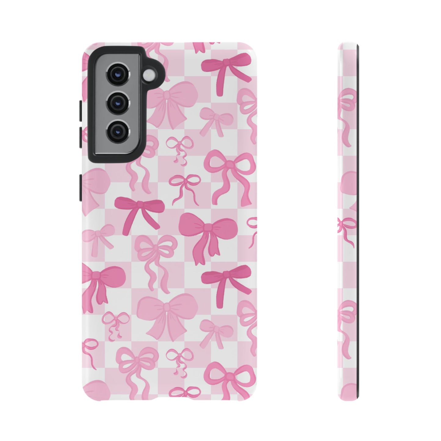 Checkered Pink Bows Phone Case