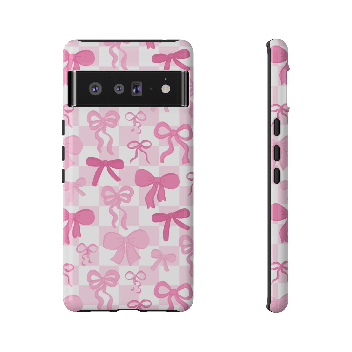 Checkered Pink Bows Phone Case