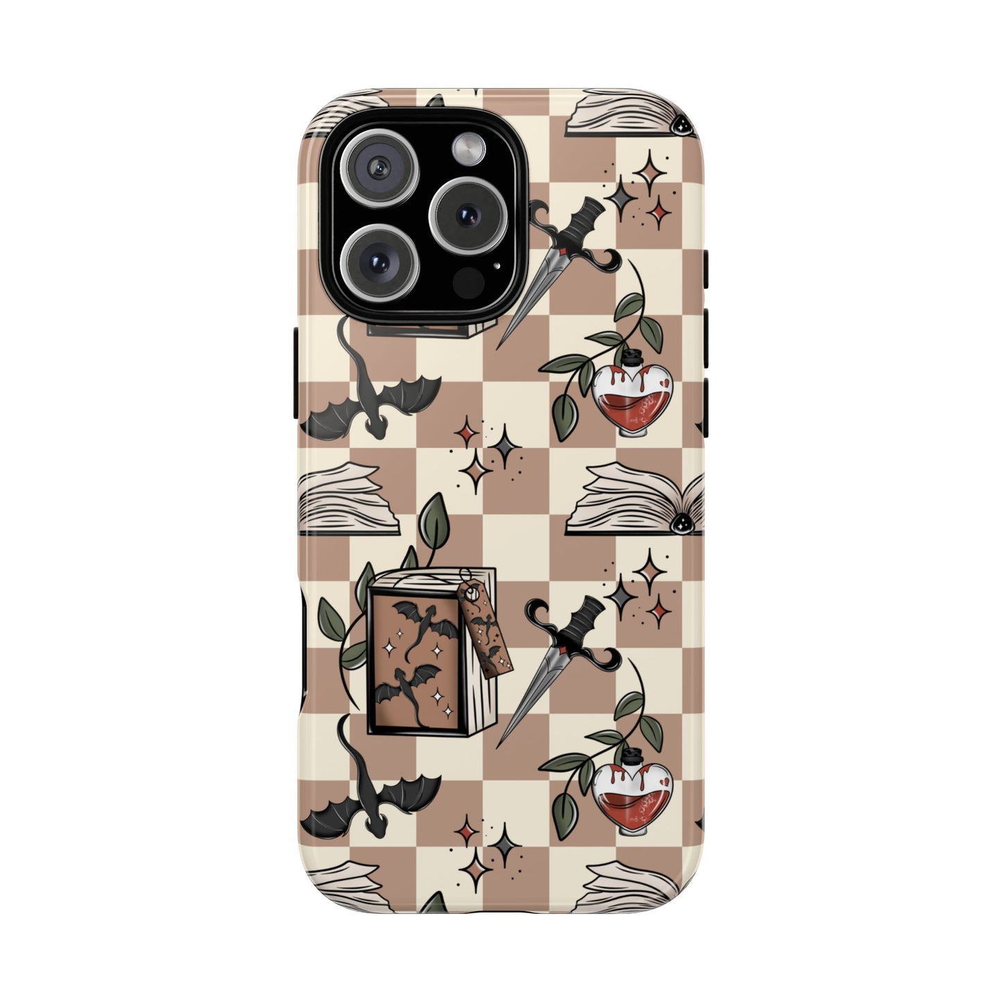 Checkered Book Dragon Phone Case