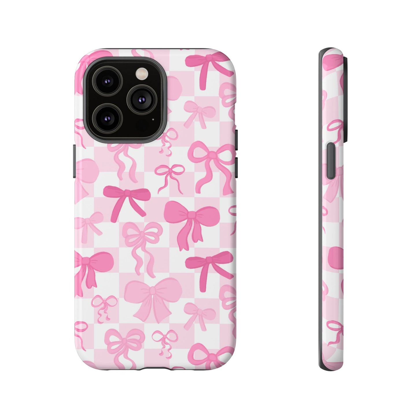 Checkered Pink Bows Phone Case