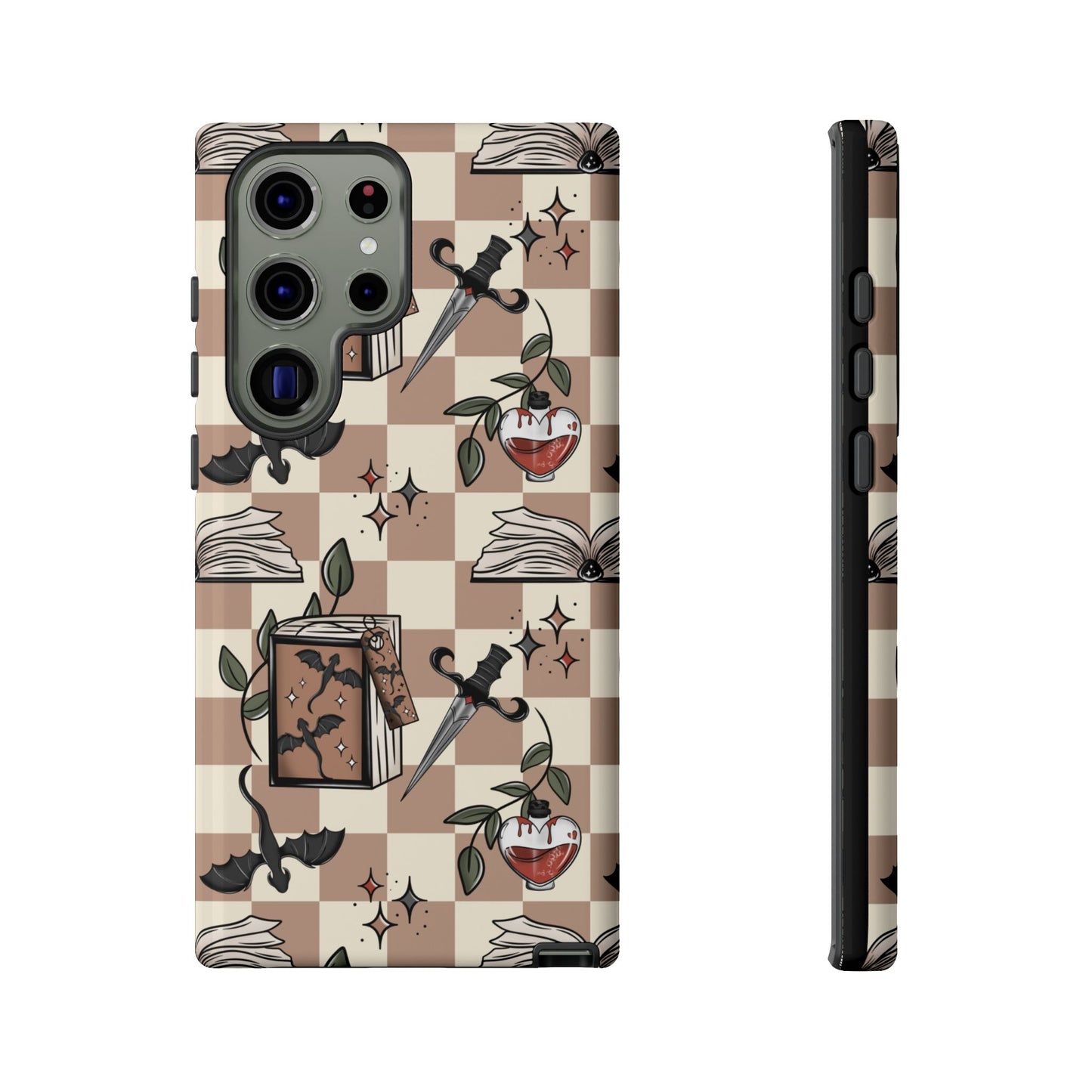 Checkered Book Dragon Phone Case