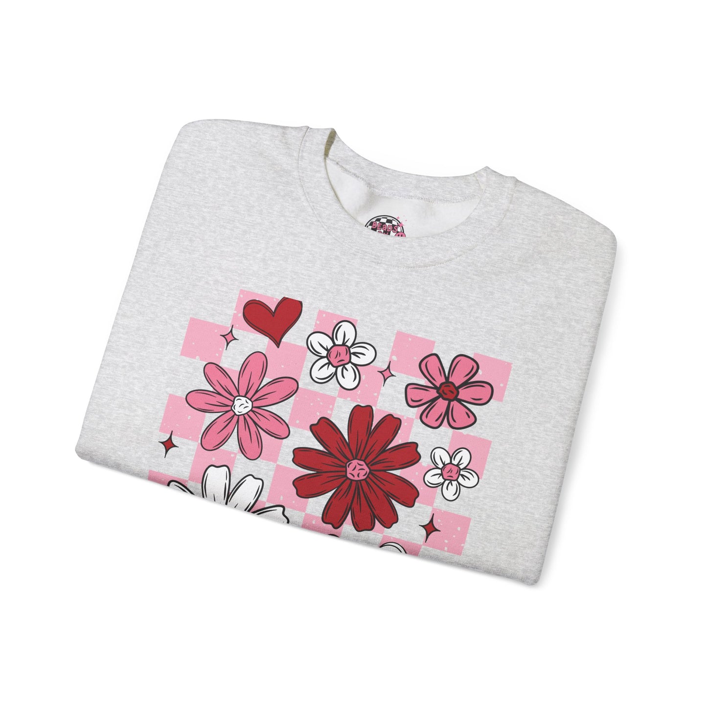 Checkered Floral Sweatshirt