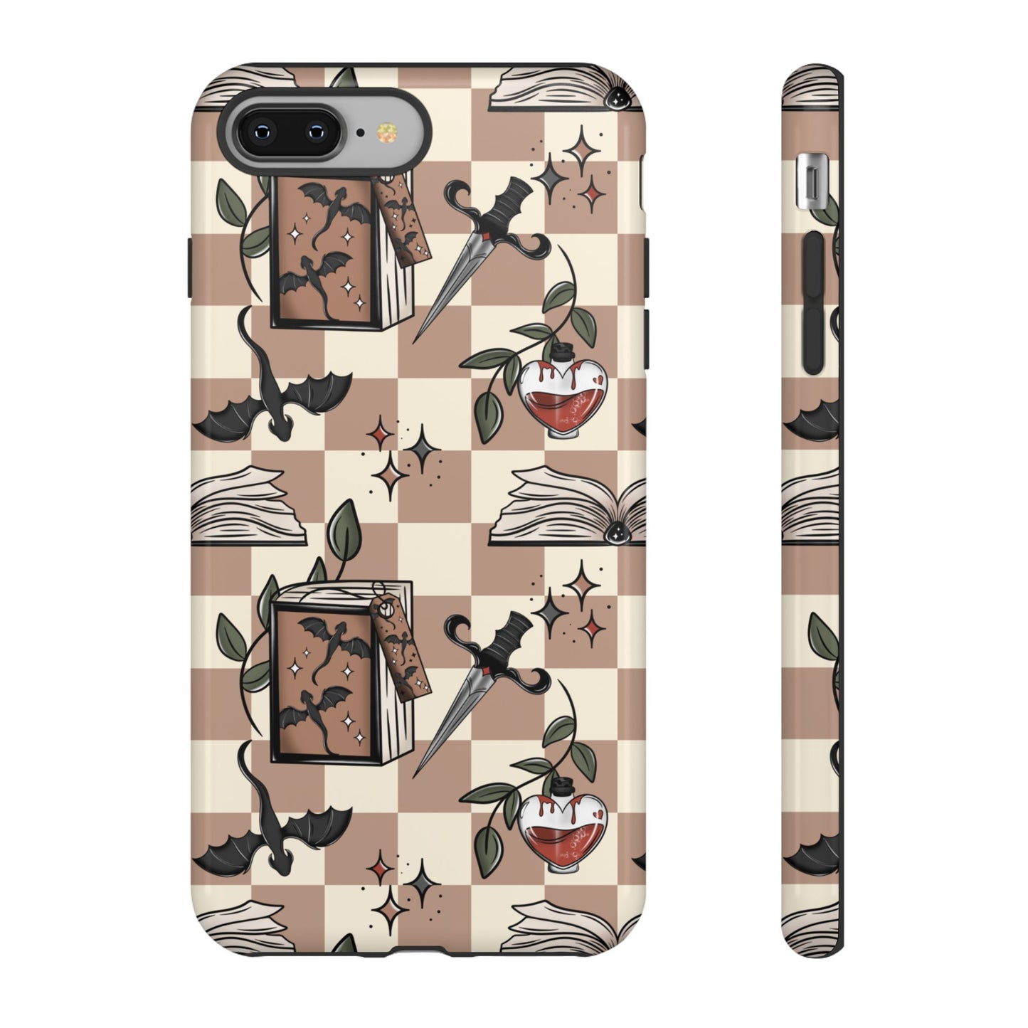 Checkered Book Dragon Phone Case