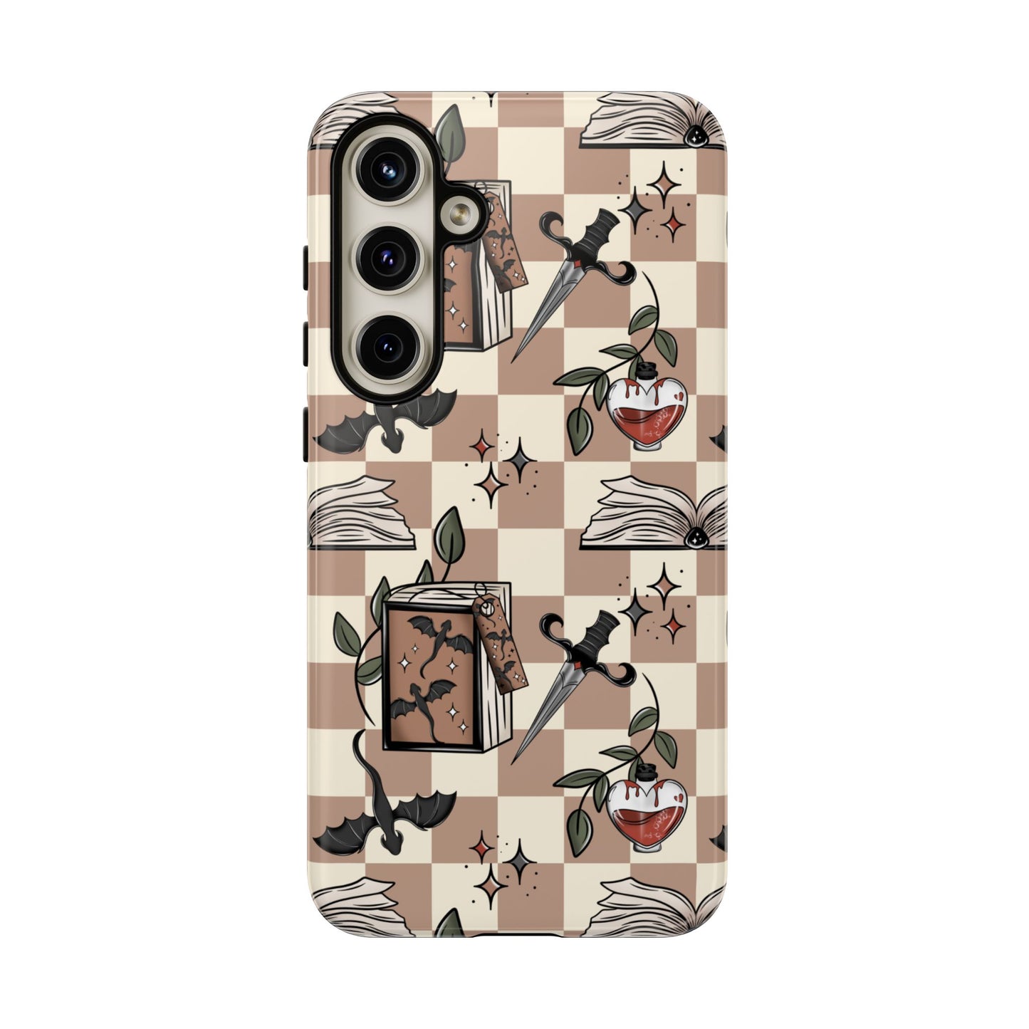 Checkered Book Dragon Phone Case