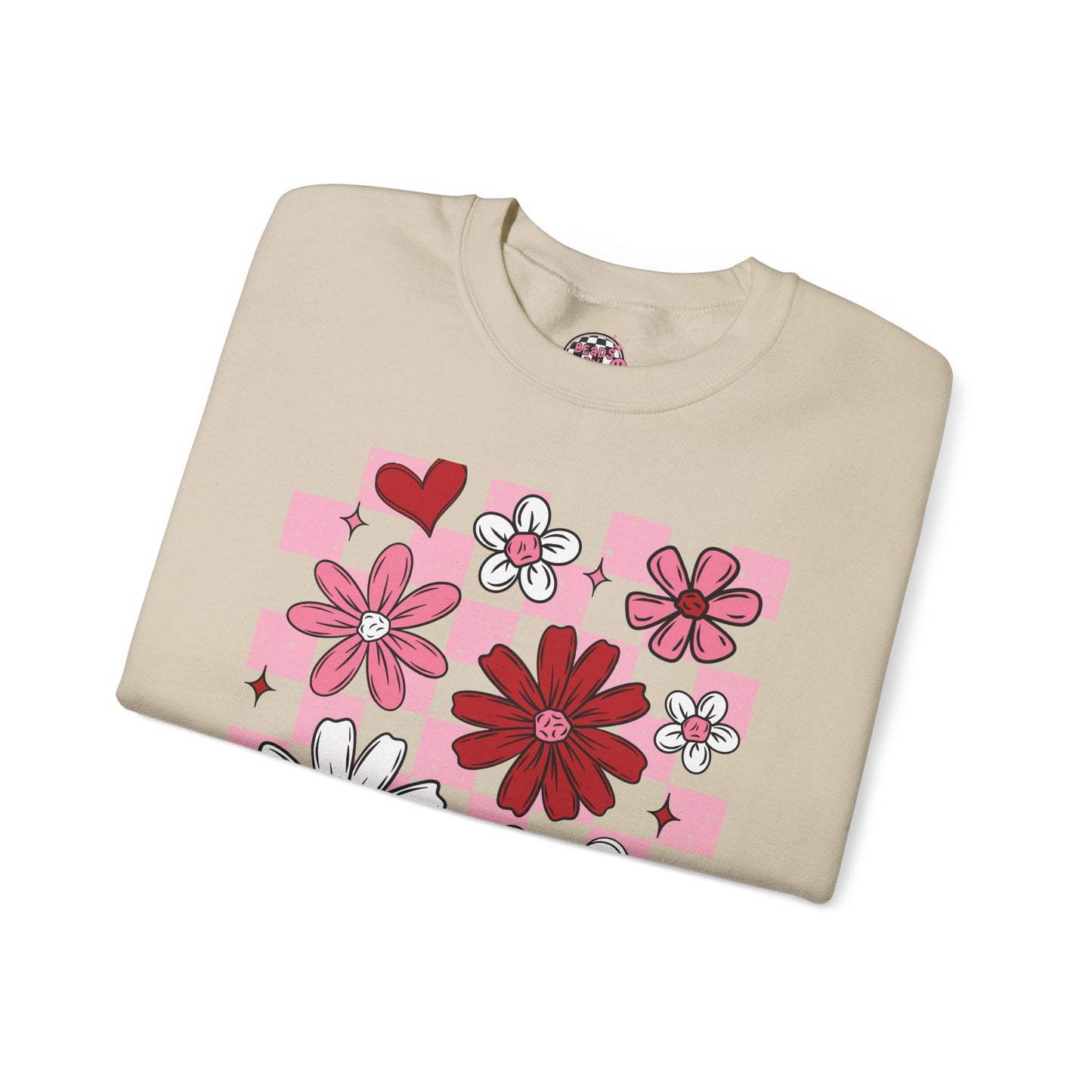 Checkered Floral Sweatshirt