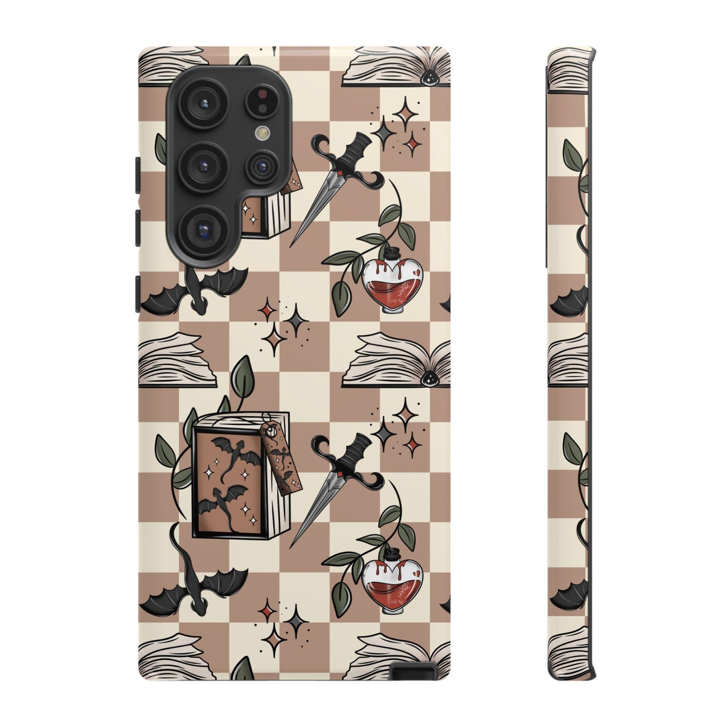 Checkered Book Dragon Phone Case