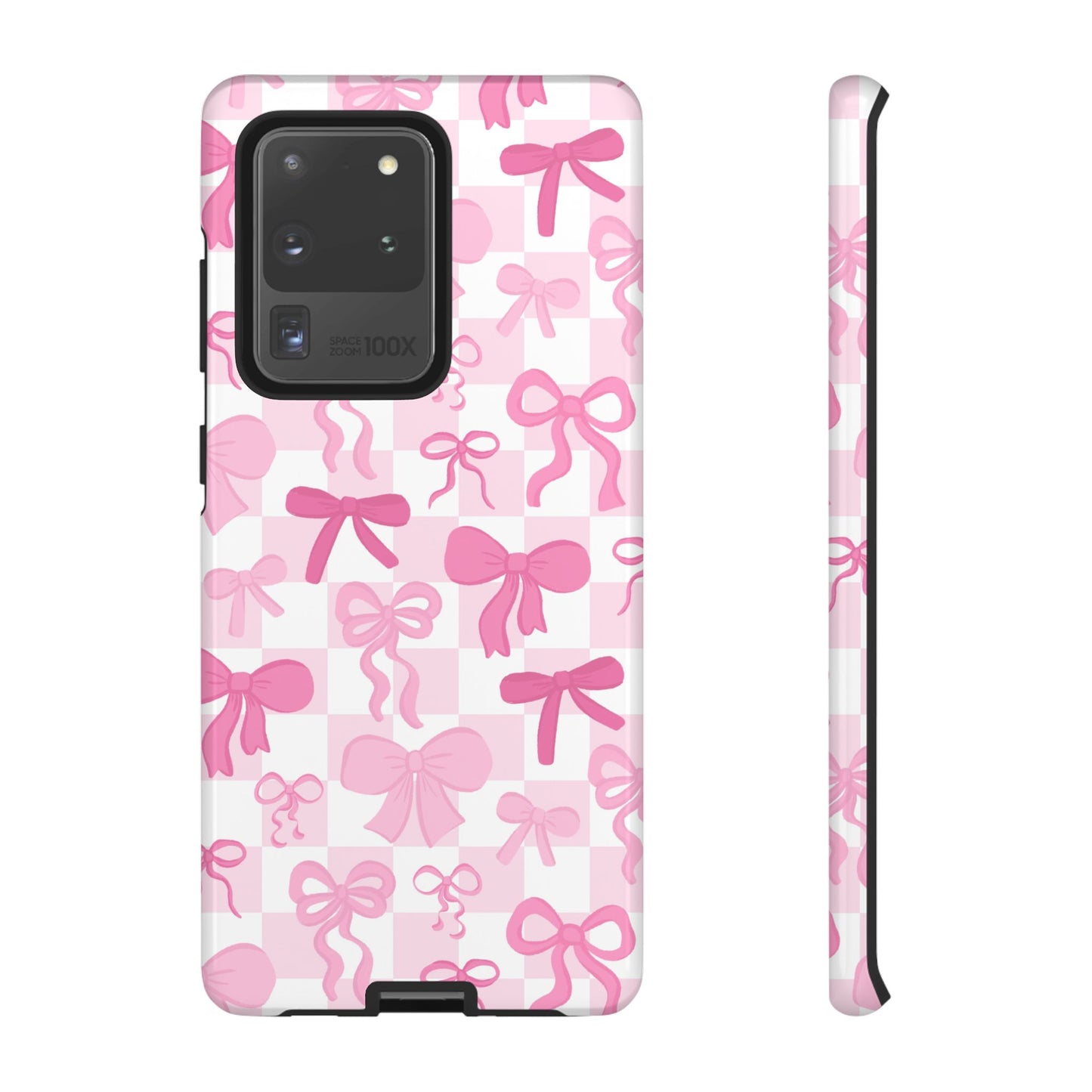 Checkered Pink Bows Phone Case