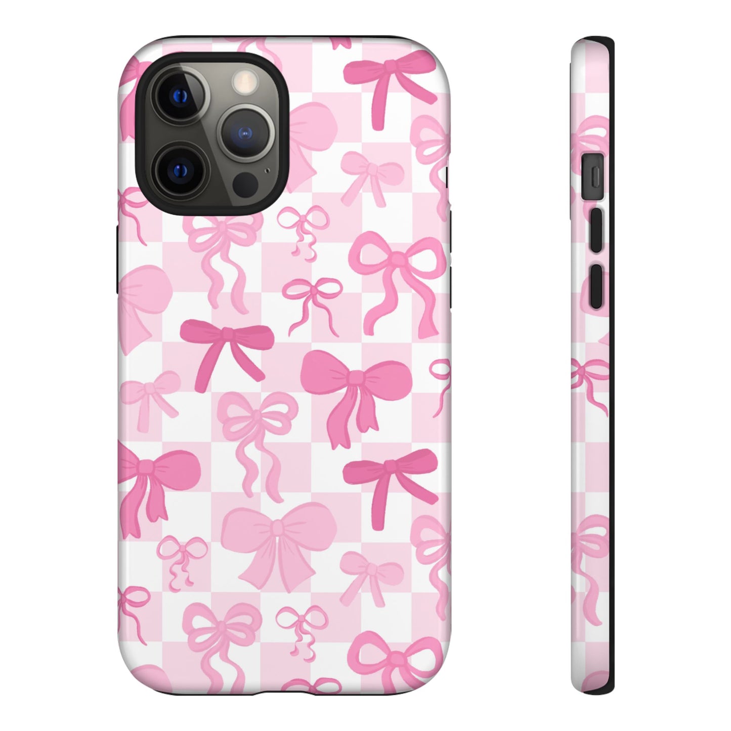 Checkered Pink Bows Phone Case