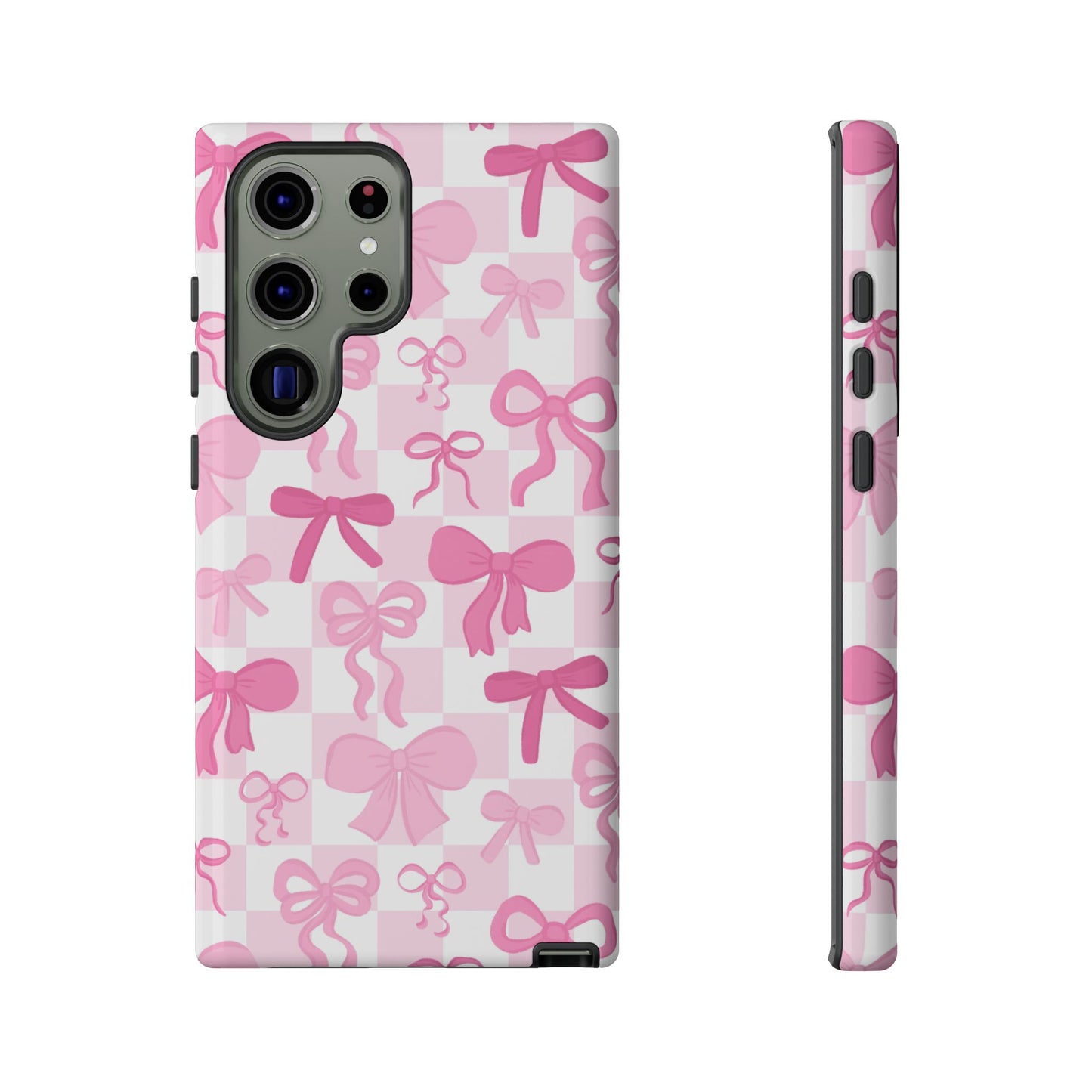 Checkered Pink Bows Phone Case