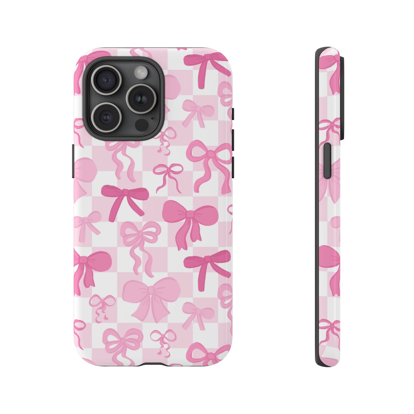 Checkered Pink Bows Phone Case