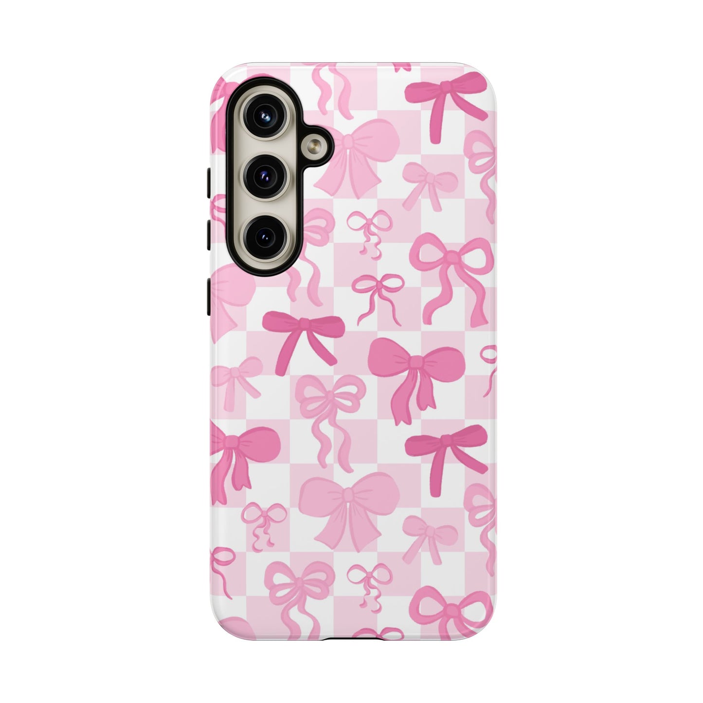 Checkered Pink Bows Phone Case