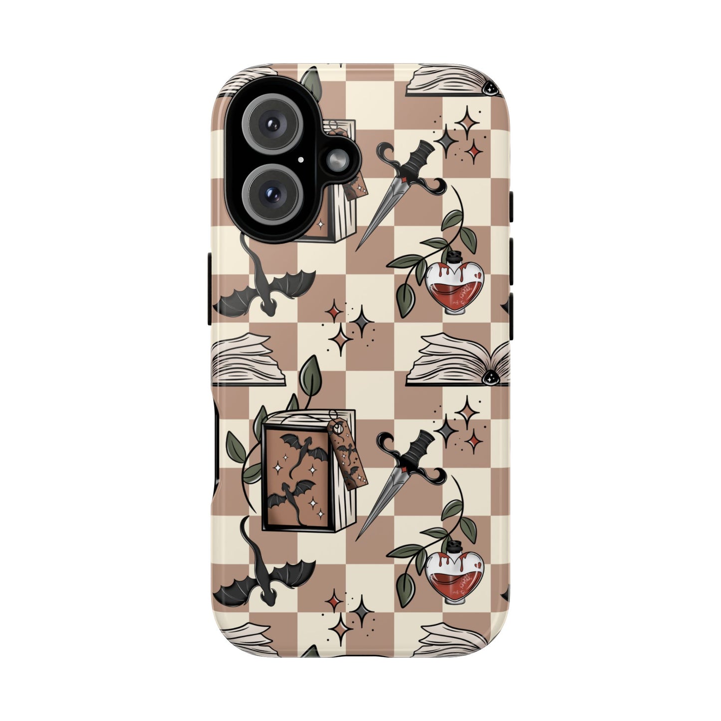 Checkered Book Dragon Phone Case