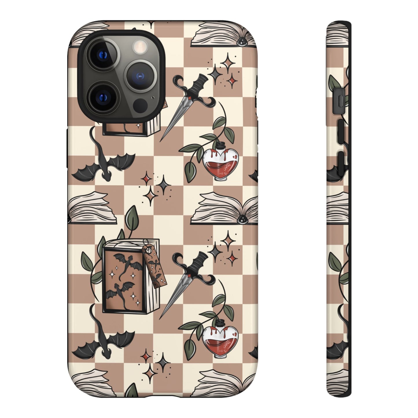 Checkered Book Dragon Phone Case