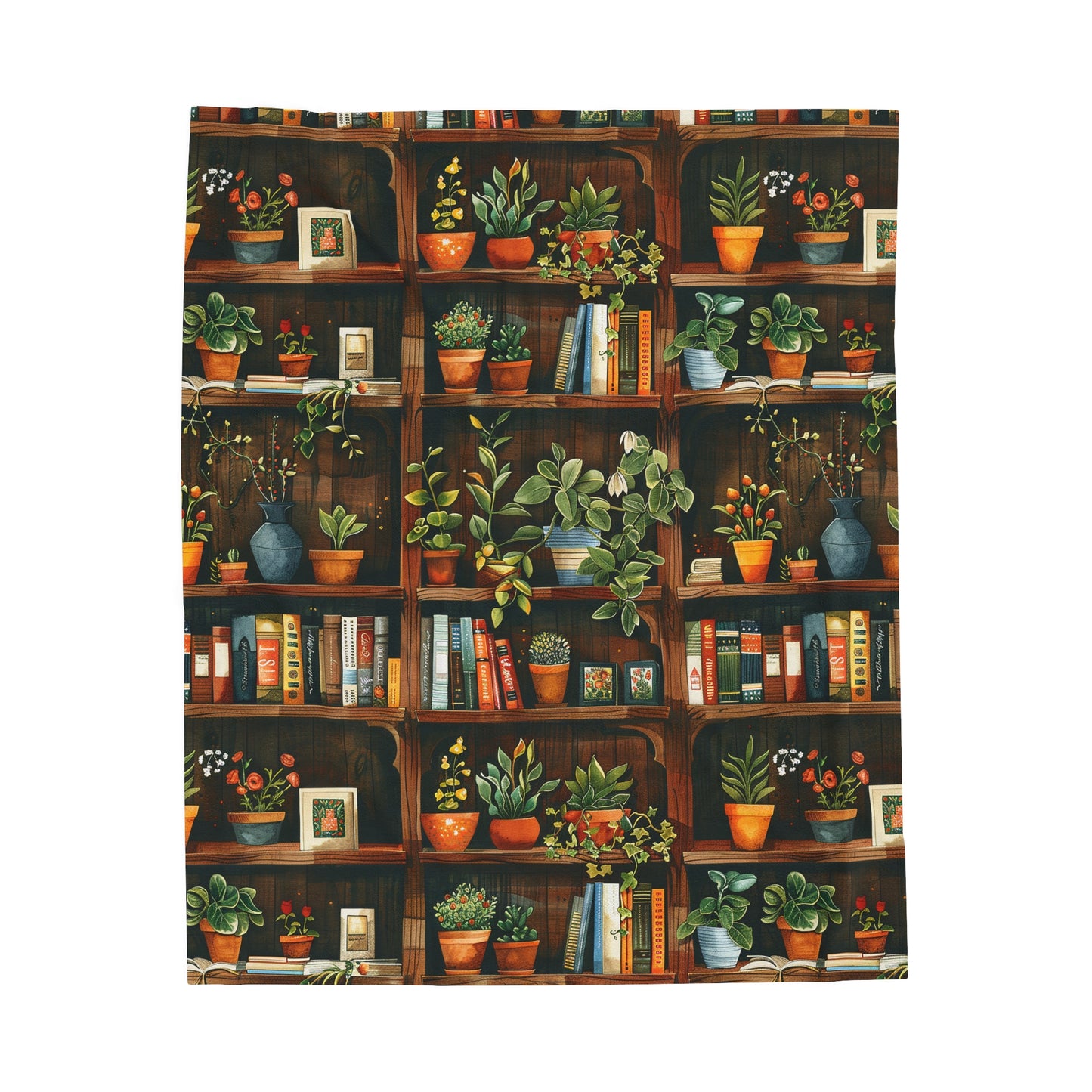 Plants & Books Plush Blanket