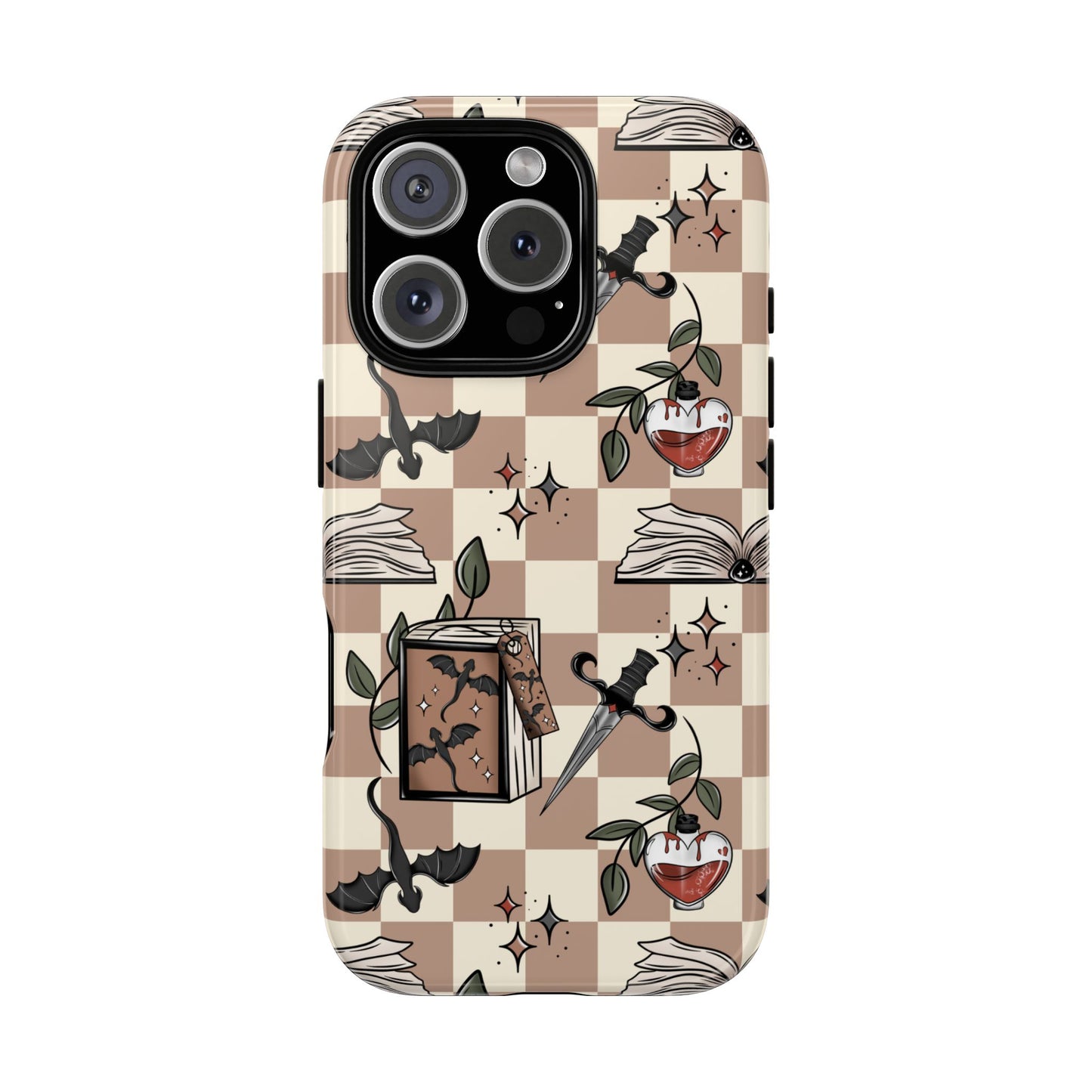 Checkered Book Dragon Phone Case