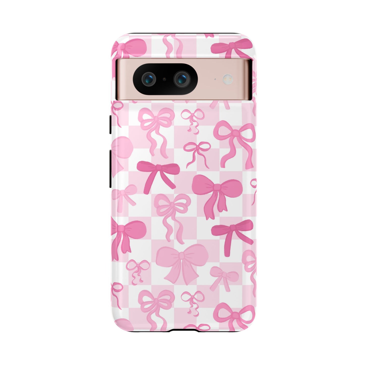 Checkered Pink Bows Phone Case