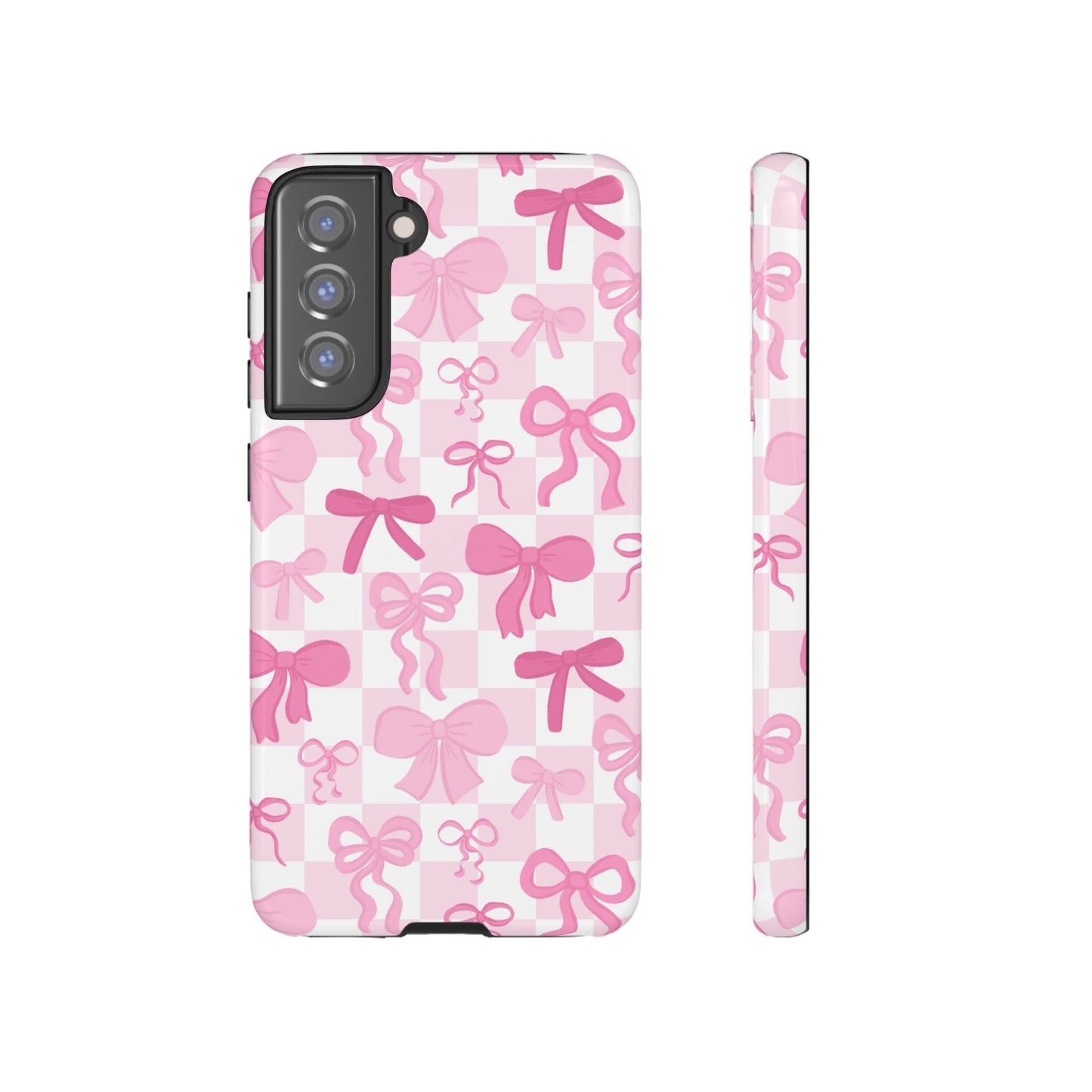 Checkered Pink Bows Phone Case