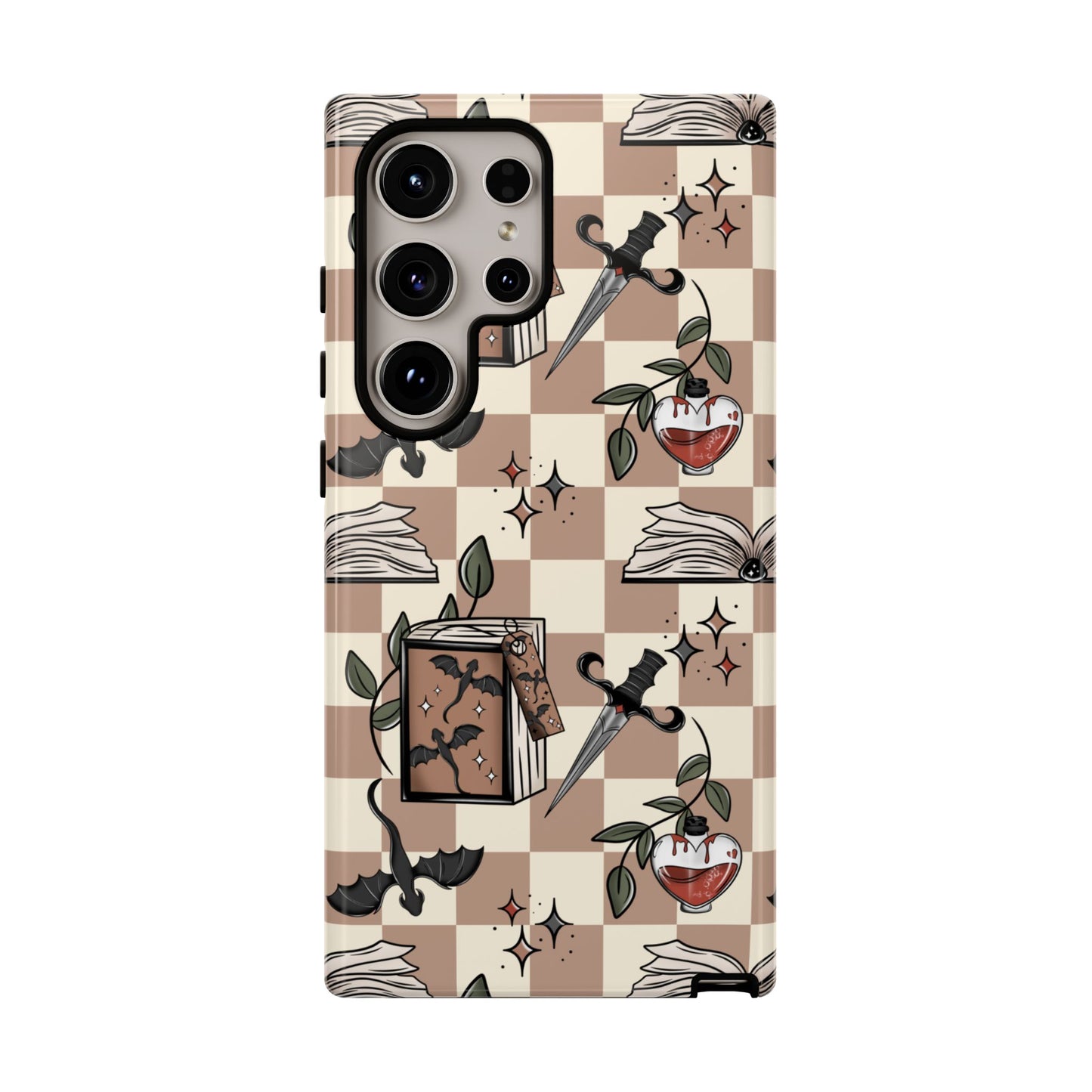 Checkered Book Dragon Phone Case