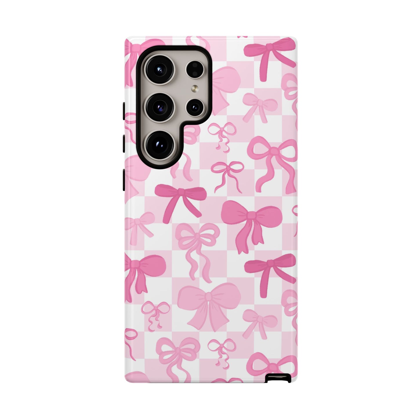 Checkered Pink Bows Phone Case