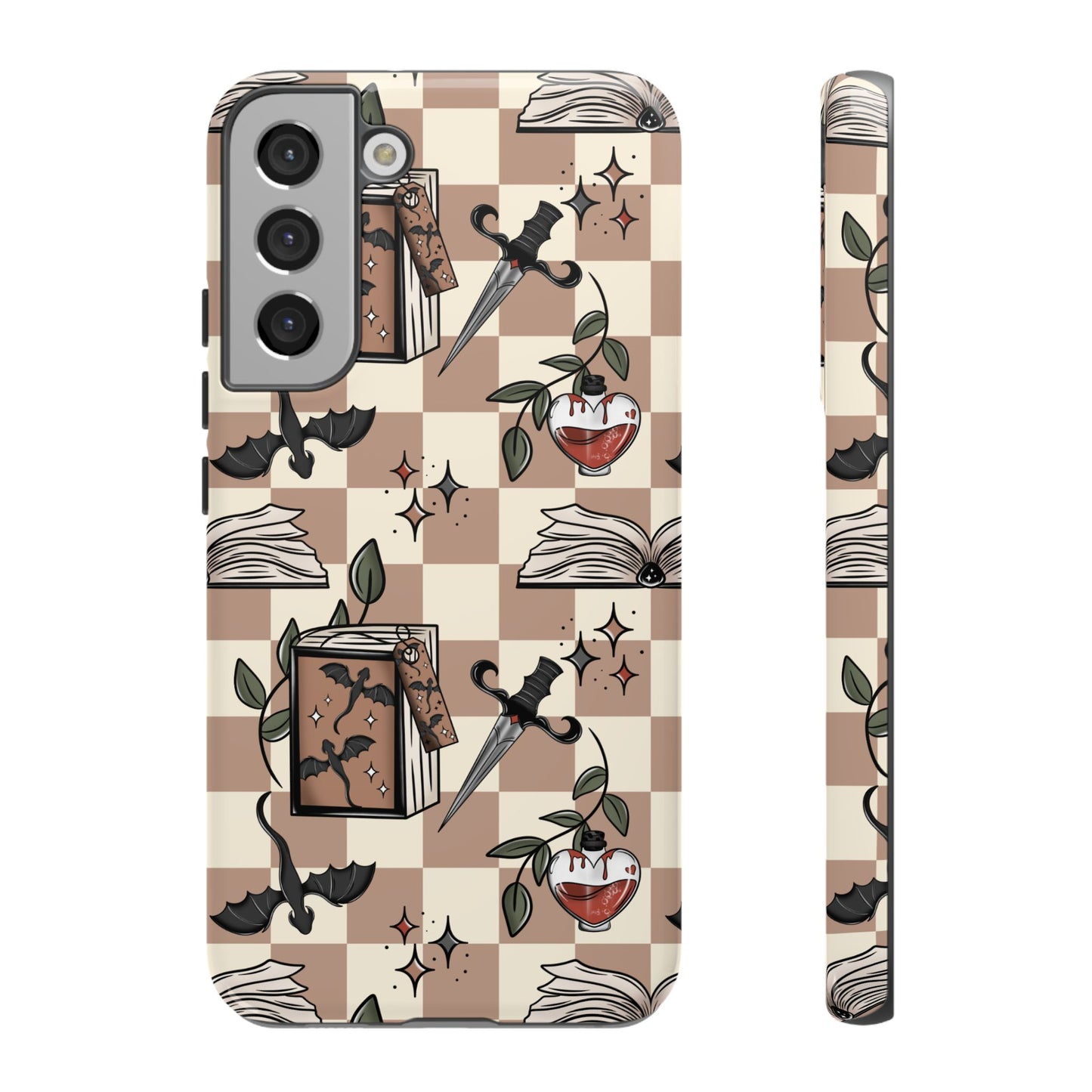 Checkered Book Dragon Phone Case