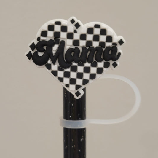 Straw Toppers - Checkered Mama (Black)